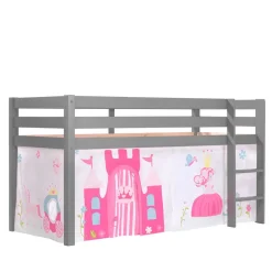 Kinder Wohnen Mädchenhochbett mit Vorhang Prinzessin und Schloss - Casa