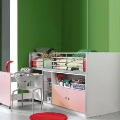 Kinder Wohnen Mädchen-Hochbett Trio in Rosa