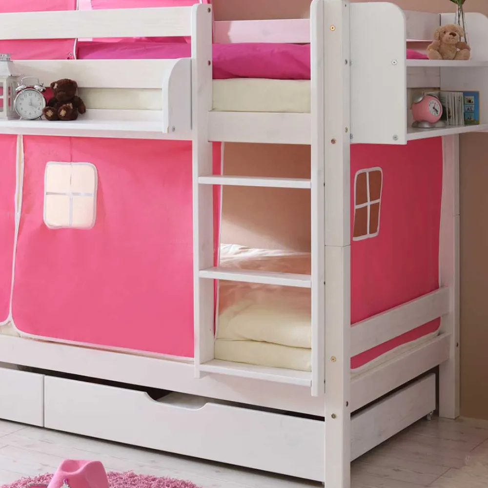 Wohnen Kinderbetten*Mädchenzimmer Etagenbett aus weißer Kiefer - Jionalla