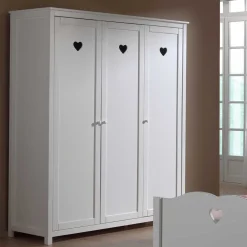 Wohnen Jugendzimmer Komplett|Kindermöbel*Mädchenzimmer Grandory mit Herzchen (vierteilig)