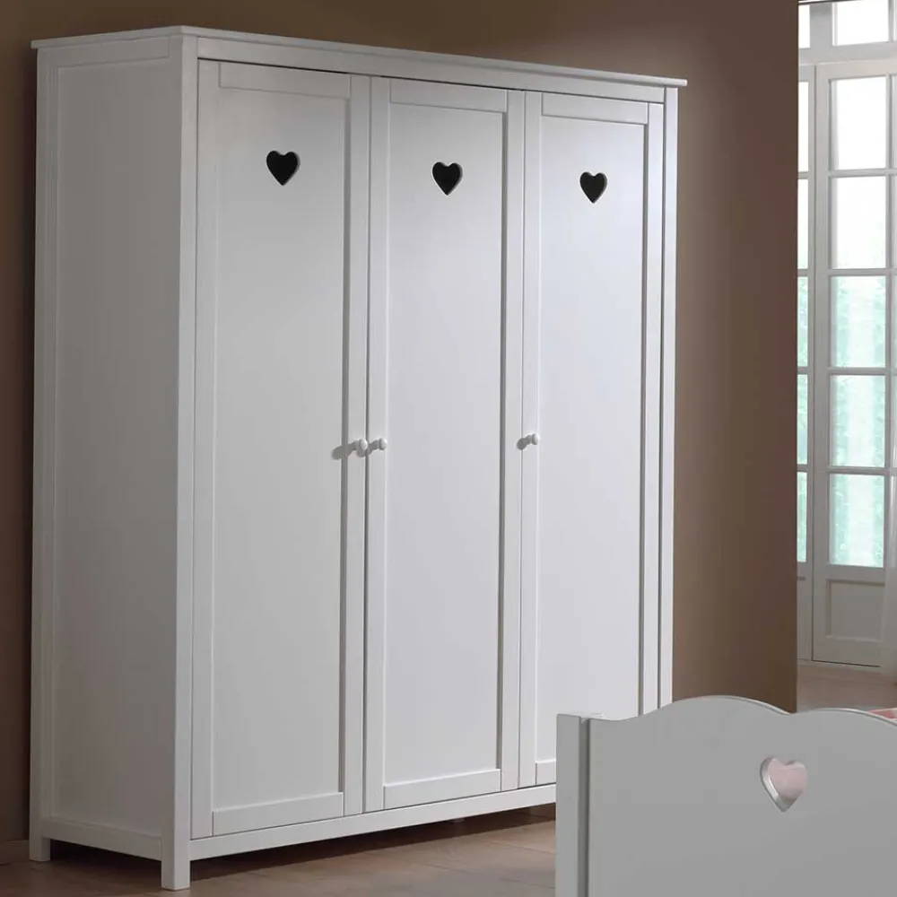 Wohnen Jugendzimmer Komplett|Kindermöbel*Mädchenzimmer Grandory mit Herzchen (vierteilig)