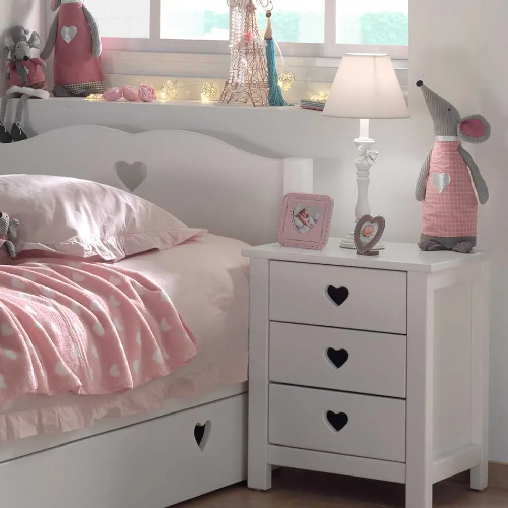Wohnen Jugendzimmer Komplett|Kindermöbel*Mädchenzimmer Grandory mit Herzchen (vierteilig)
