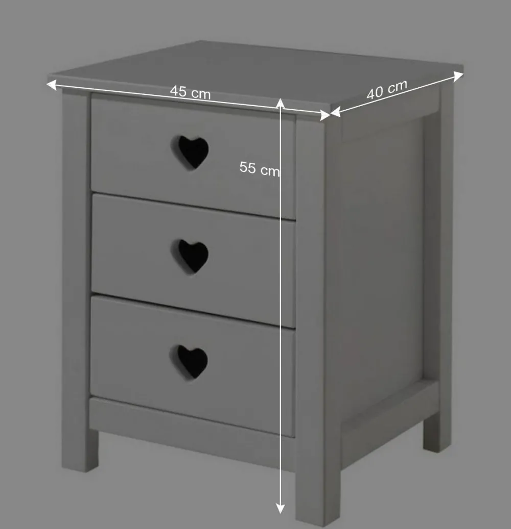 Wohnen Jugendzimmer Komplett|Kindermöbel*Mädchenzimmer Grandory mit Herzchen (vierteilig)