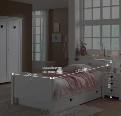 Wohnen Jugendzimmer Komplett*Mädchenzimmer Möbel Set Grandory in Weiß (vierteilig)