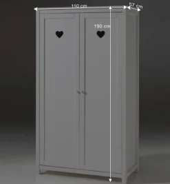 Wohnen Jugendzimmer Komplett*Mädchenzimmer Möbel Set Grandory in Weiß (vierteilig)