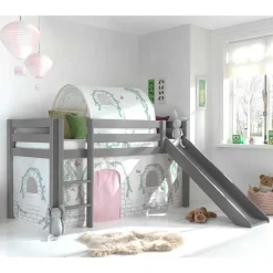 Kinder Wohnen Mädchenzimmer Rutschbett in Grau - Surie