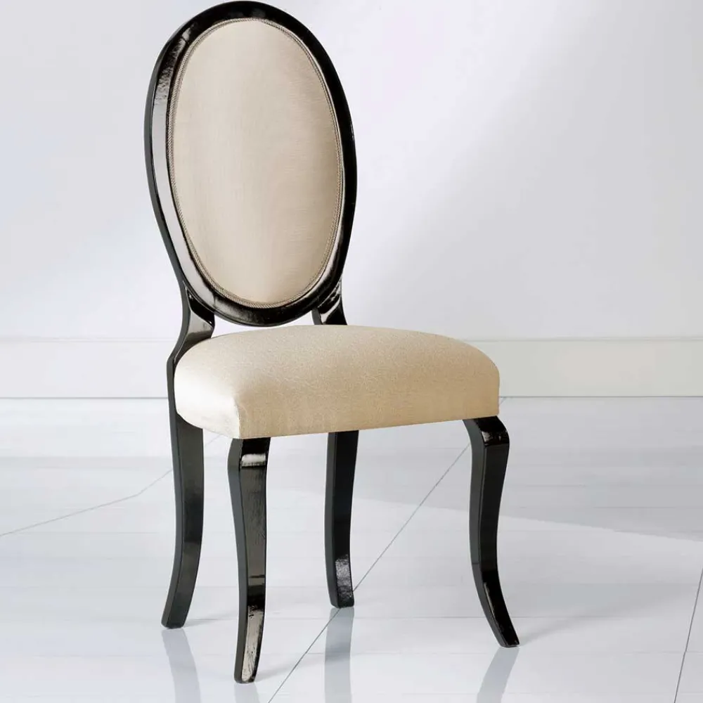 Wohnen Medaillonstuhl in Beige und Schwarz - Rasita