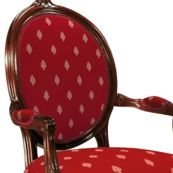 Wohnen Medaillonstuhl mit Armlehnen in Nussbaum & Rot - Adagiona