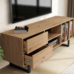 Wohnen Sideboards & Kommoden|Skandinavische Möbel*Medien Element in Wildeiche Holzoptik - Priazena