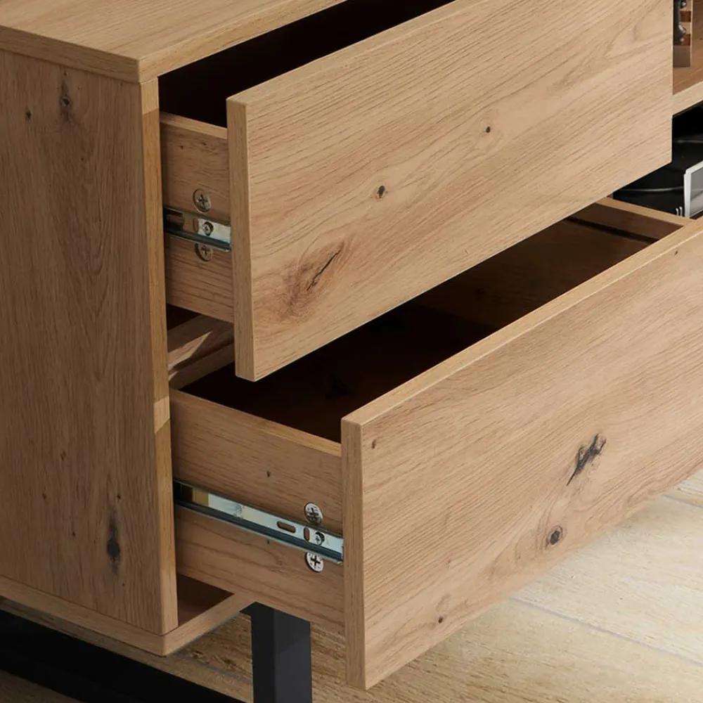 Wohnen Sideboards & Kommoden|Skandinavische Möbel*Medien Element in Wildeiche Holzoptik - Priazena