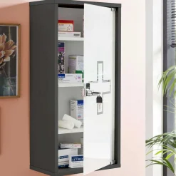 Wohnen Medizinschrank mit abschließbarer Glastür - Ulma