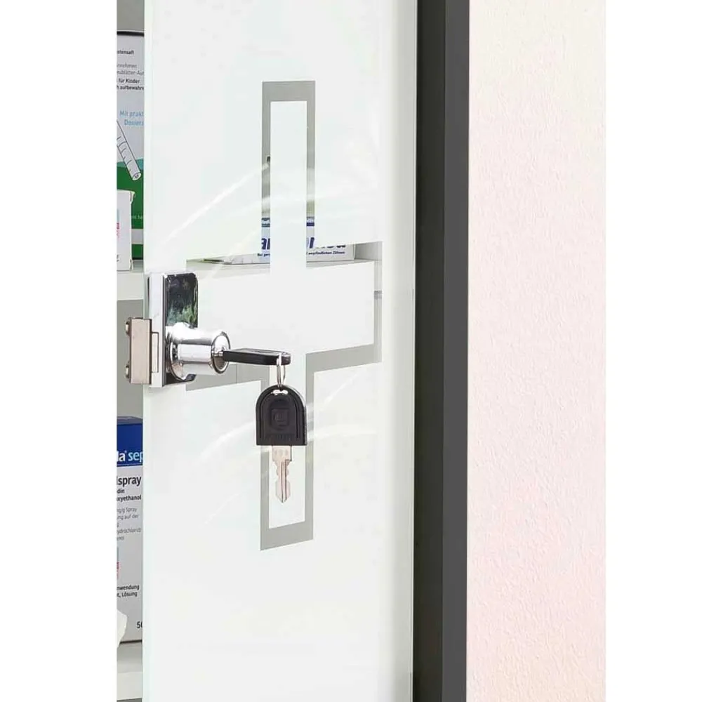 Wohnen Medizinschrank mit abschließbarer Glastür - Ulma