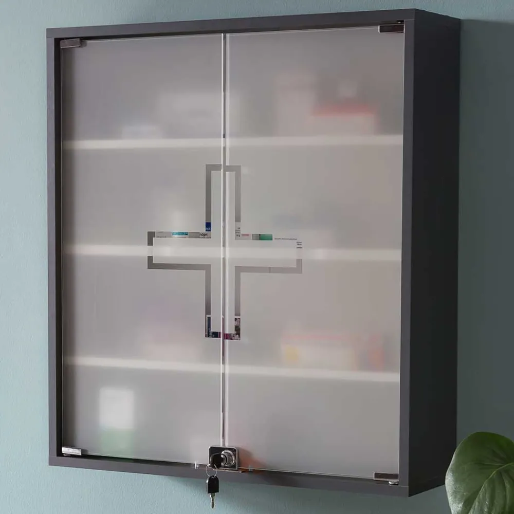 Wohnen Medizinschrank mit Doppeltür aus Glas - Lucilla