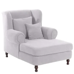 Wohnen Braune Möbel|Sessel & Hocker*Megasessel in Silbergrau Velours - Bacanova