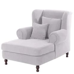 Wohnen Braune Möbel|Sessel & Hocker*Megasessel in Silbergrau Velours - Bacanova