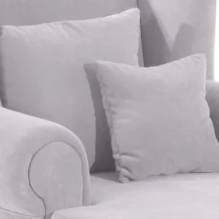 Wohnen Braune Möbel|Sessel & Hocker*Megasessel in Silbergrau Velours - Bacanova