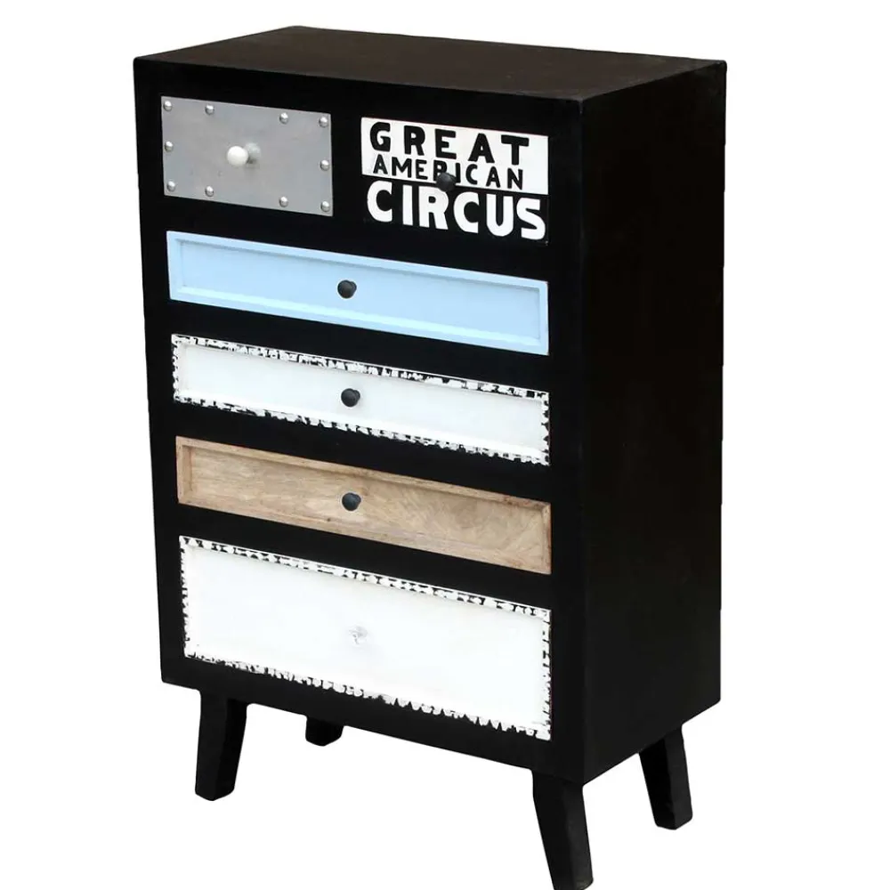 Wohnen Mehrfarbige Hochkommode im Shabby Style - Mirana