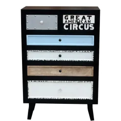 Wohnen Mehrfarbige Hochkommode im Shabby Style - Mirana