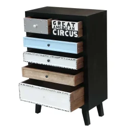 Wohnen Mehrfarbige Hochkommode im Shabby Style - Mirana