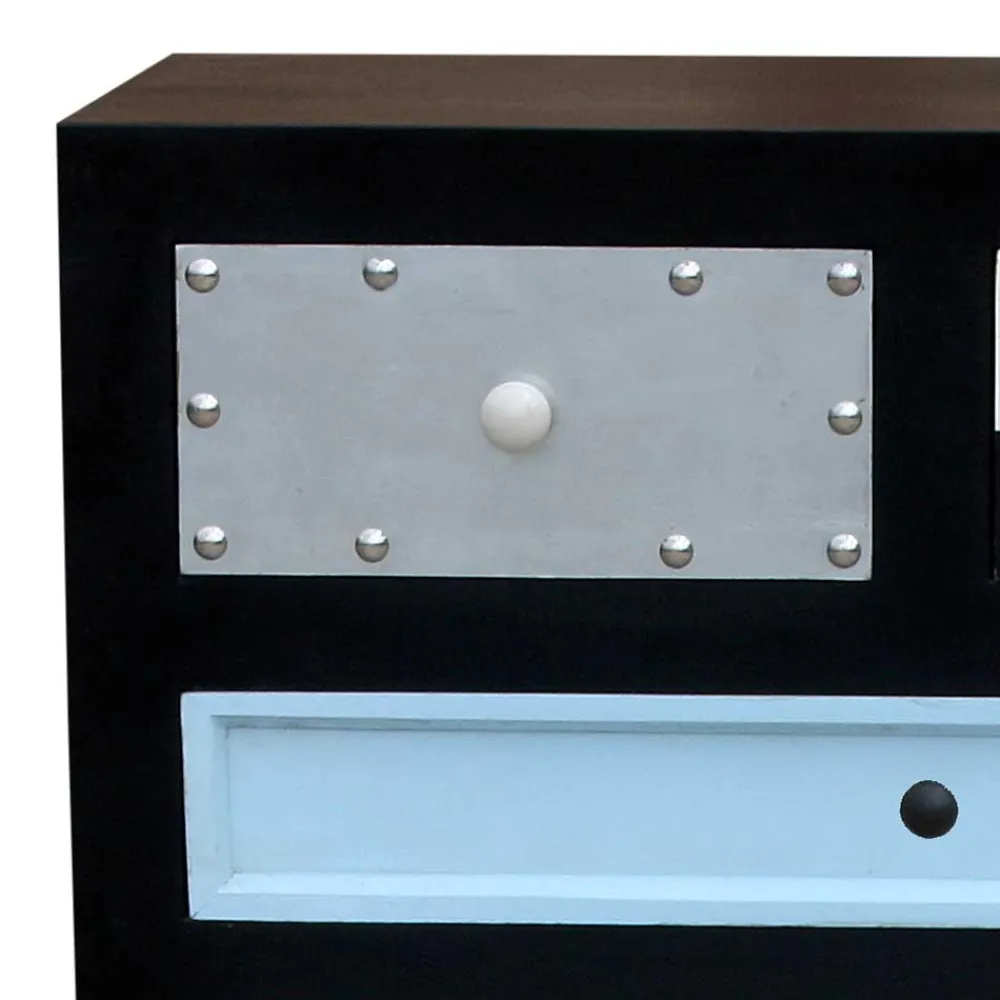 Wohnen Mehrfarbige Hochkommode im Shabby Style - Mirana