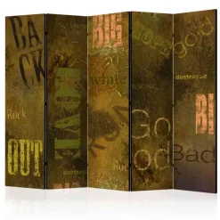 Wohnen Mehrfarbiger Design Paravent mit Schrift - Jabota