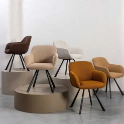 Wohnen Wohnzimmerstühle*Mesh Polsterstuhl mit Armlehnen - Charlena