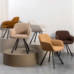 Wohnen Wohnzimmerstühle*Mesh Polsterstuhl mit Armlehnen - Charlena