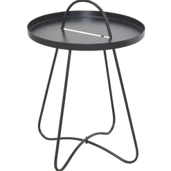 Wohnen Telefontische*Metall Beistelltisch lackiert in Schwarz - Vascau