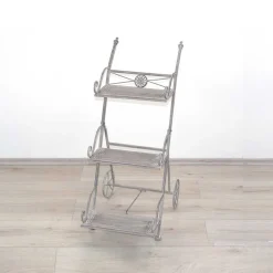 Wohnen Wohnzimmer-Regale|Küchenregale*Metall Blumenständer Landhaus Jillma in Grau