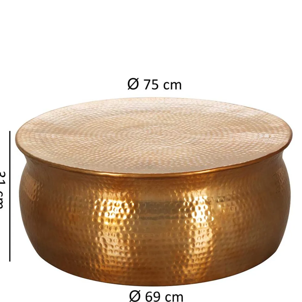 Wohnen Metall Design Sofatisch in Gold - Lucios