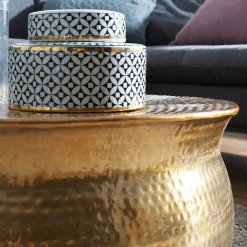 Wohnen Metall Design Sofatisch in Gold - Lucios