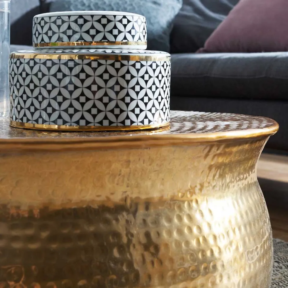 Wohnen Metall Design Sofatisch in Gold - Lucios