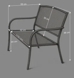 Wohnen Metall Gartenbank in Dunkelgrau - Labelsio