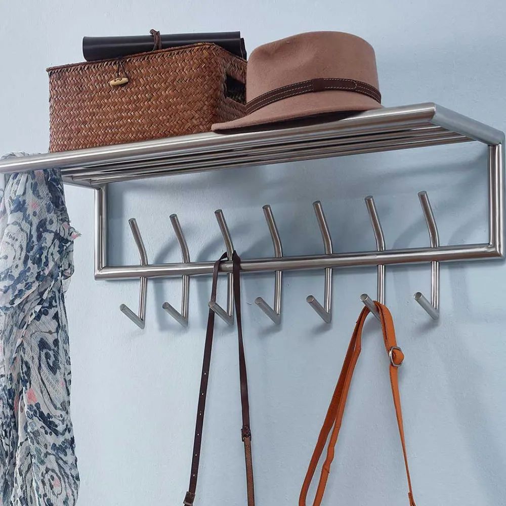 Wohnen Metall Hängegarderobe in Silber - Markos