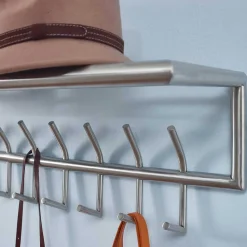 Wohnen Metall Hängegarderobe in Silber - Markos