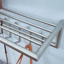 Wohnen Metall Hängegarderobe in Silber - Markos