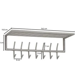 Wohnen Metall Hängegarderobe in Silber - Markos
