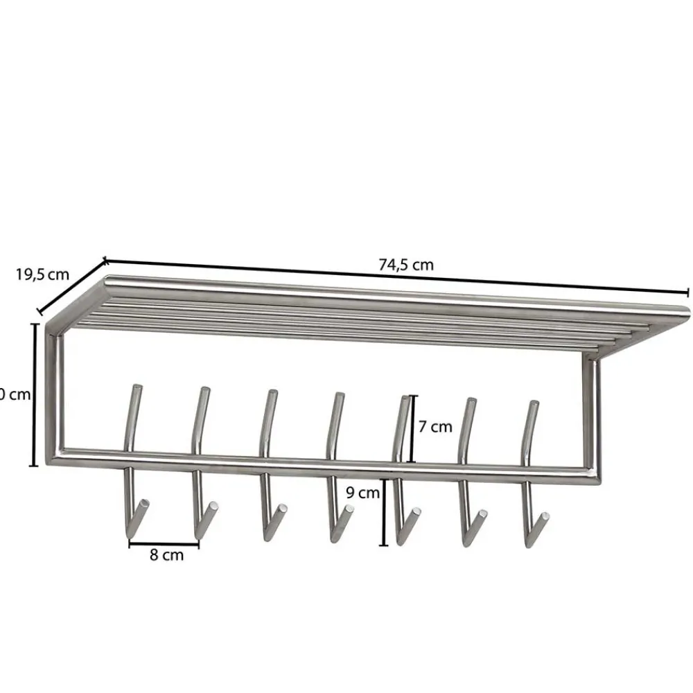 Wohnen Metall Hängegarderobe in Silber - Markos