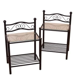 Wohnen Nachttische*Metall Nachttisch Cosmona mit Glasplatte (Set)