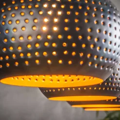 Wohnen Metall Pendelleuchte in Dunkelbraun - Marmore