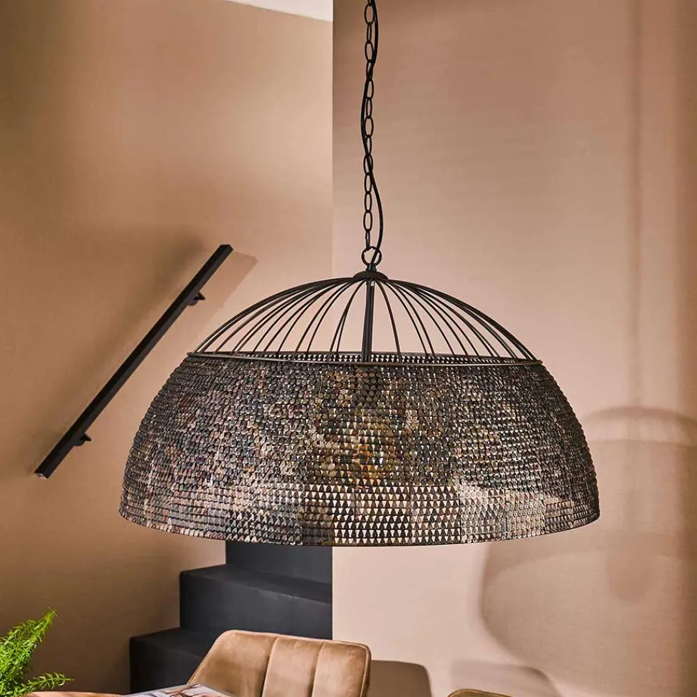 Wohnen Braune Möbel|Loft Möbel*Metall Pendelleuchte mit halbrundem Schirm - Lash