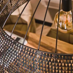 Wohnen Braune Möbel|Loft Möbel*Metall Pendelleuchte mit halbrundem Schirm - Lash