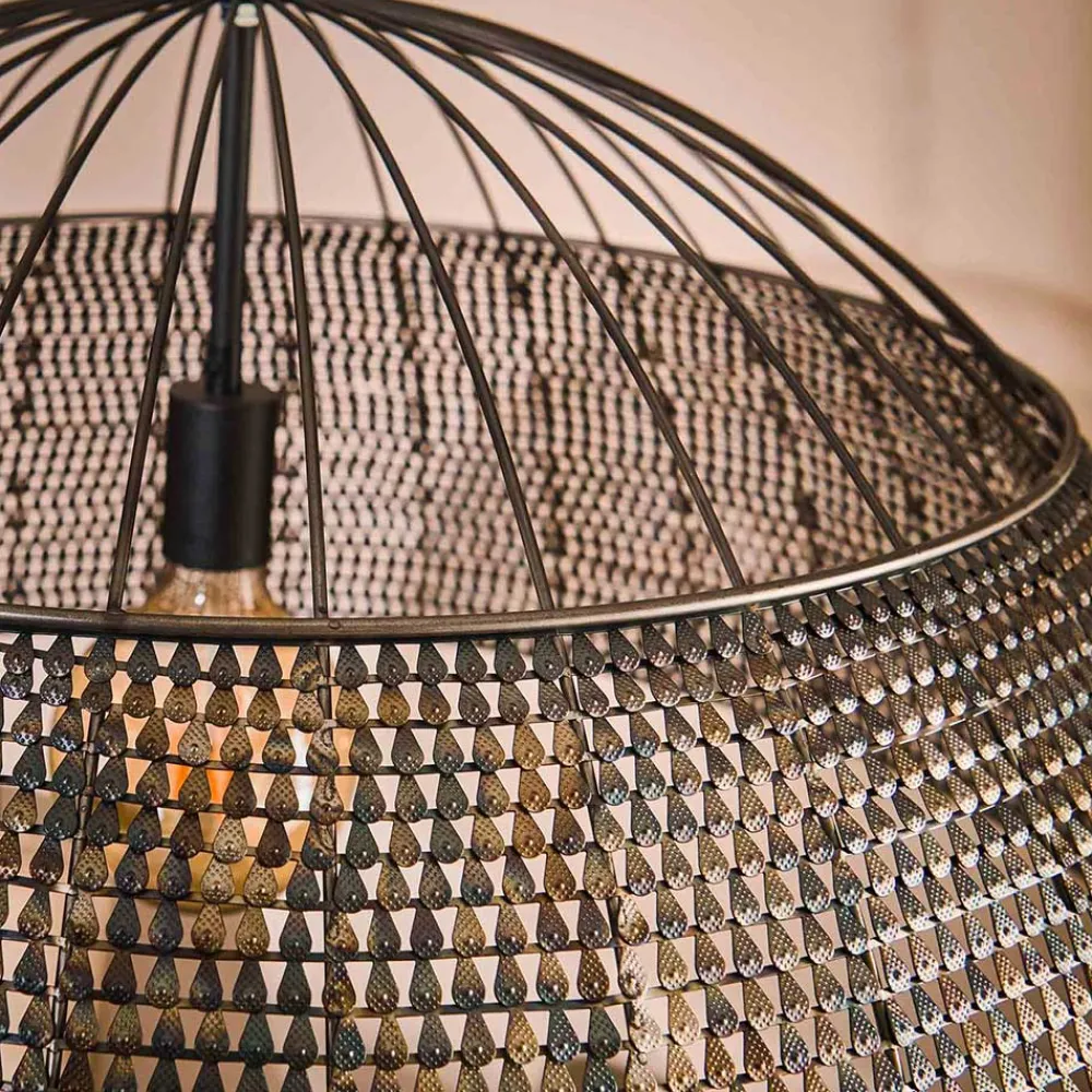 Wohnen Braune Möbel|Loft Möbel*Metall Pendelleuchte mit halbrundem Schirm - Lash