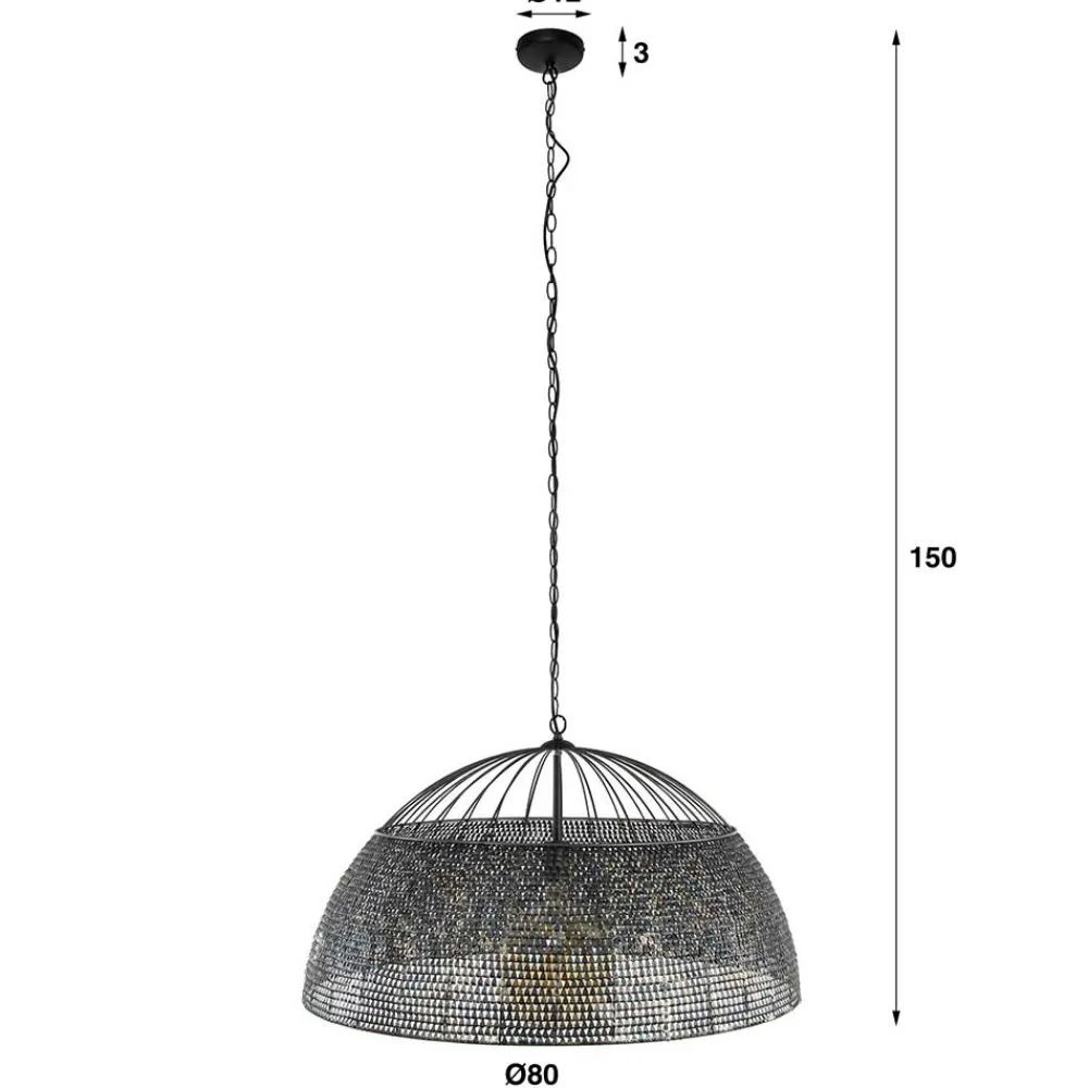 Wohnen Braune Möbel|Loft Möbel*Metall Pendelleuchte mit halbrundem Schirm - Lash