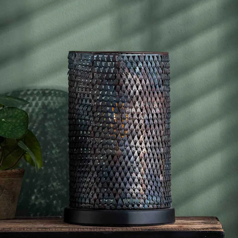 Wohnen Braune Möbel|Loft Möbel*Metall Tischleuchte in Schwarzbraun - Bageria