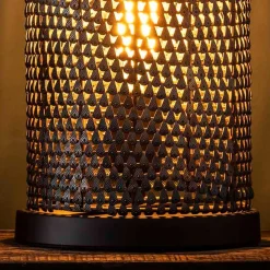 Wohnen Braune Möbel|Loft Möbel*Metall Tischleuchte in Schwarzbraun - Bageria