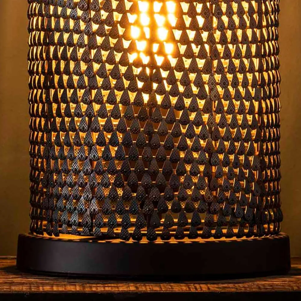 Wohnen Braune Möbel|Loft Möbel*Metall Tischleuchte in Schwarzbraun - Bageria