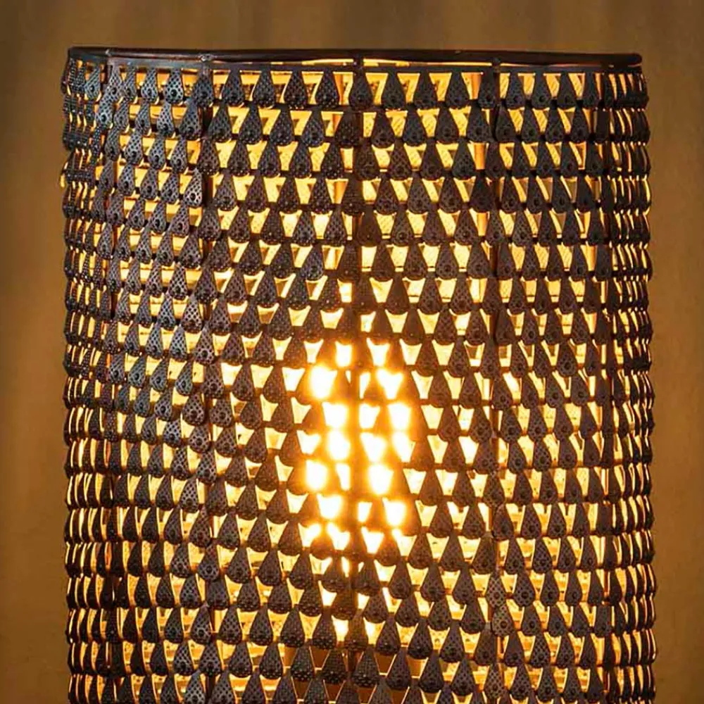 Wohnen Braune Möbel|Loft Möbel*Metall Tischleuchte in Schwarzbraun - Bageria