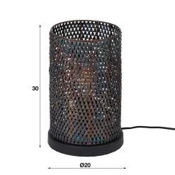 Wohnen Braune Möbel|Loft Möbel*Metall Tischleuchte in Schwarzbraun - Bageria