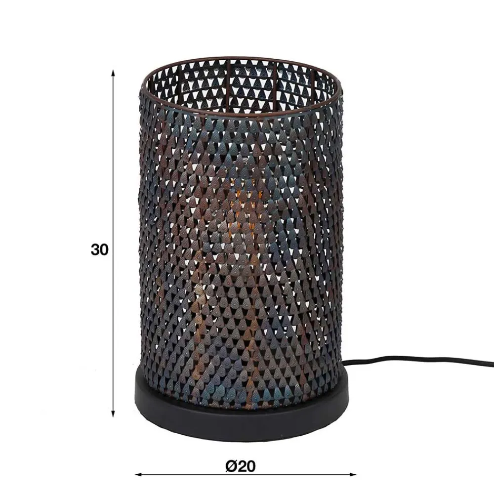 Wohnen Braune Möbel|Loft Möbel*Metall Tischleuchte in Schwarzbraun - Bageria